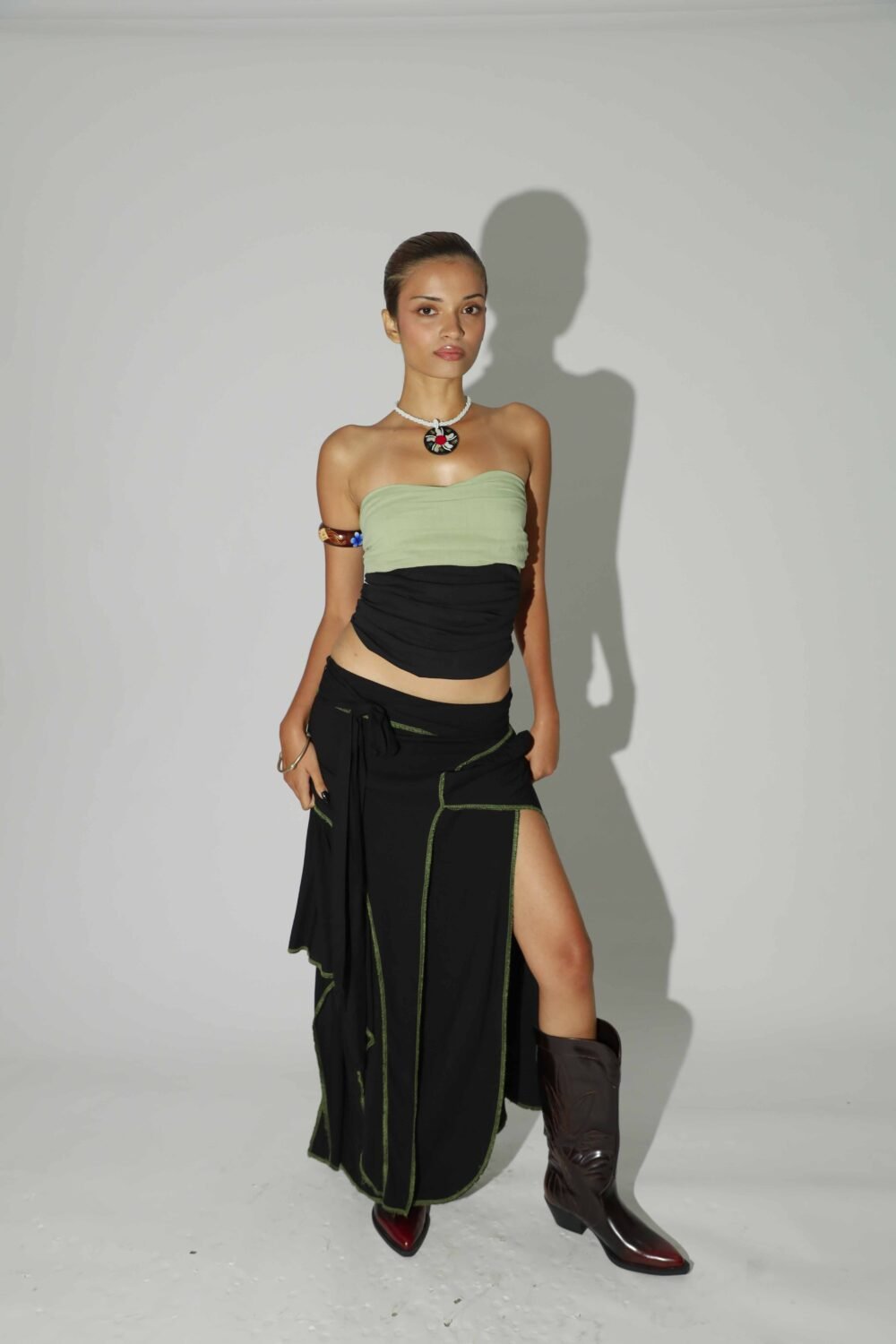 Ayu Top - Combination Green-Black - Image 3